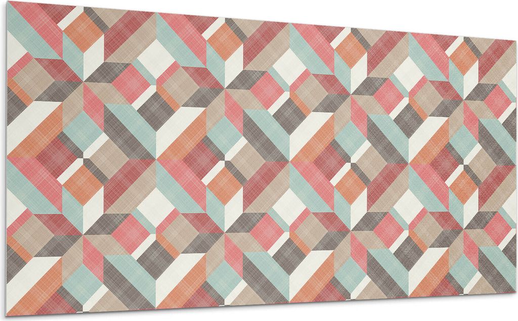 Geometrie In Bunten Formen – Selbstklebende Fliesen – Wandverkleidung – Wandpaneel – PVC Fliesen – Vinylflisen – PCV Flisen – Selbstk...