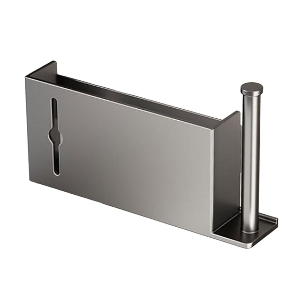 Türmontage Organizer Küchenrollenhalter Metalloptik Selbstklebend Robust Für Küche Bad Büro 30,5×19×5,5 cm
