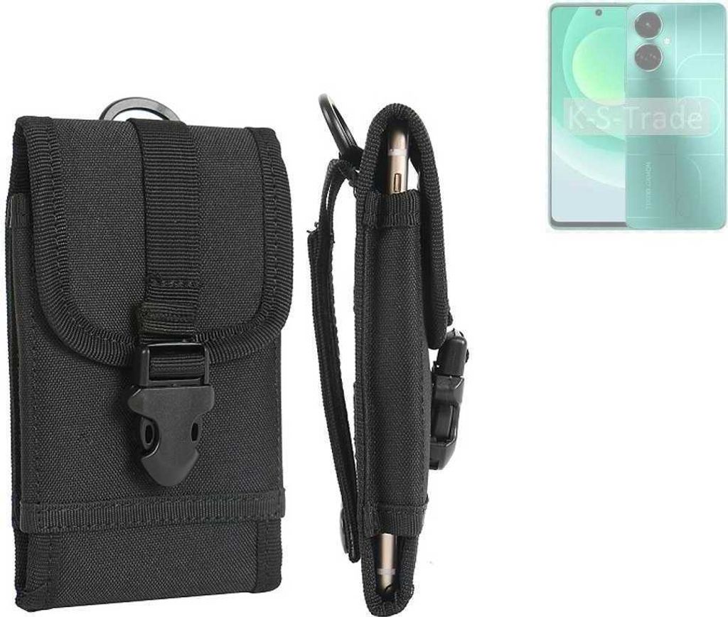 K-S-Trade Holster Handy Hülle kompatibel mit Tecno Camon 19 Holster Handytasche Gürtel Tasche Schutz Hülle Robust Outdoor schwarz