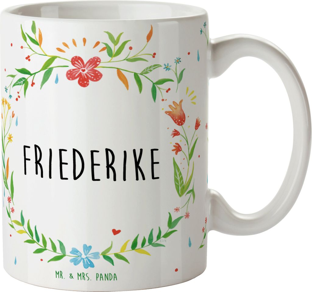 Mr. & Mrs. Panda Kaffeetasse Friederike - Geschenk, Becher, kaffeebecher keramik, Tasse, Kaffeepott, cappuccinotasse