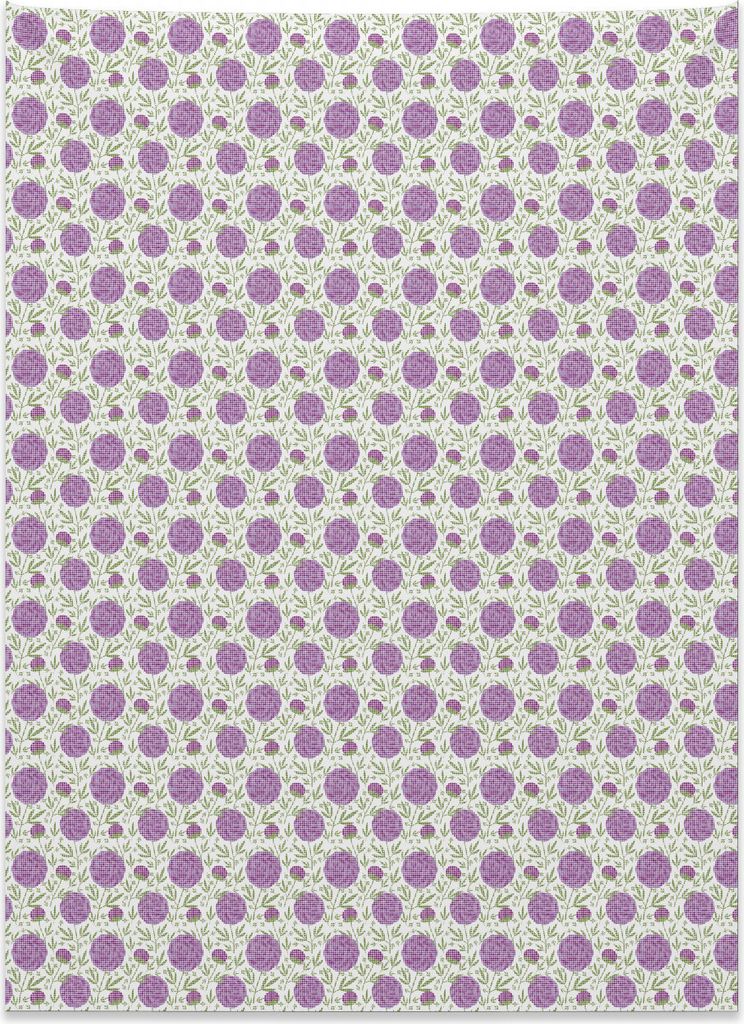 Abakuhaus Kreise Wandteppich, Floral Pixel-ähnliche Punkte aus Weiches Mikrofaser Stoff Kein Verblassen Klare Farben Waschbar, 110 x 150 cm, Viole...