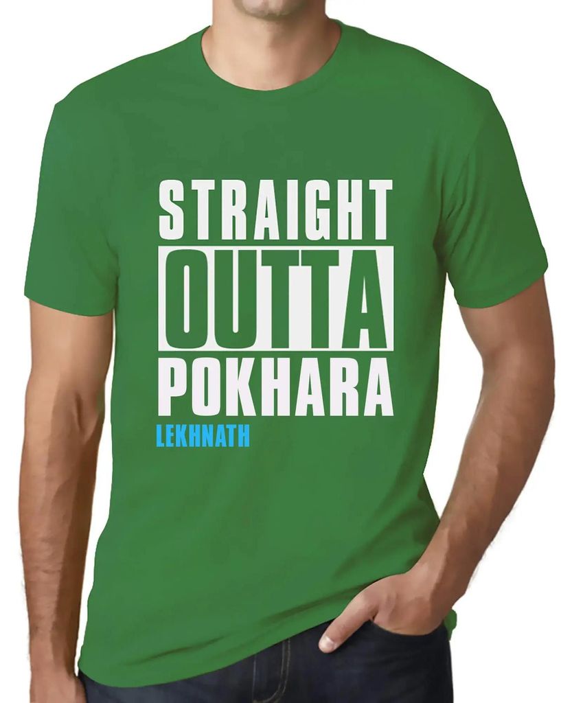 Herren Grafik T-Shirt Direkt aus dem Pokhara Lekhnath – Straight Outta Pokhara Lekhnath – Öko-Verantwortlich Vintage Jahrgang Kurzarm Lustige ...