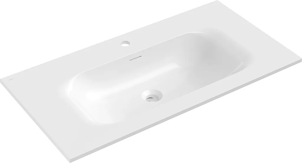 Lavabo 91 cm blanc brillant Mexen Vela haute résistance à encastrer