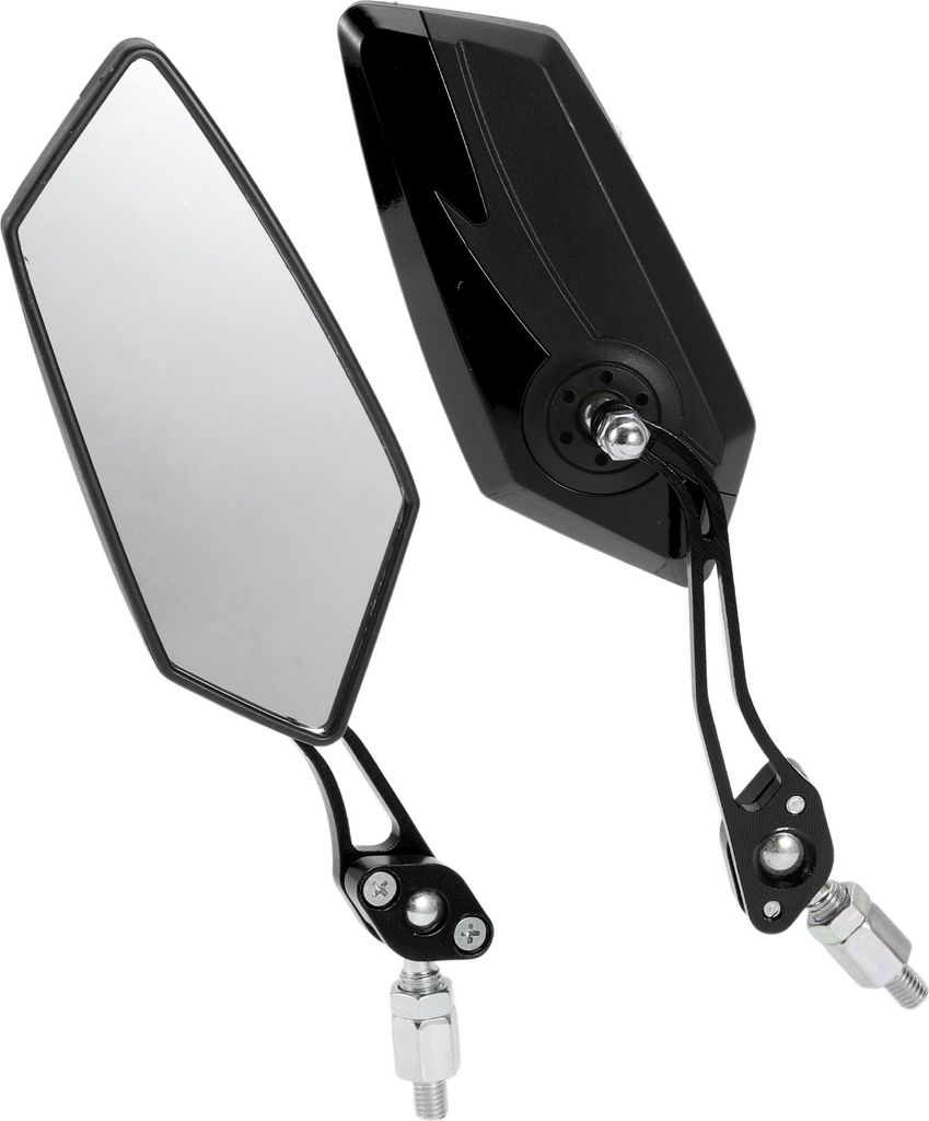 Universelle Motorrad-Rückspiegel Einstellbarer Seitenspiegel Aluminiumlegierung Kunststoff 1 Satz Schwarz M8/M10 Polygonform