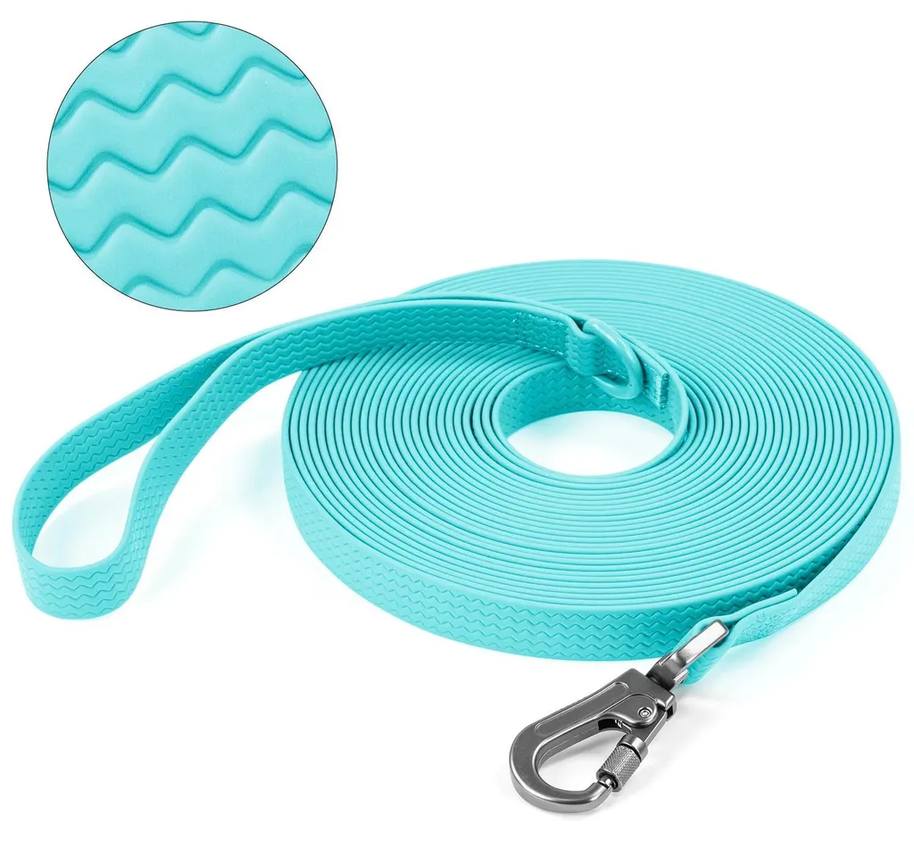 Laisse chien 10m imperméable en PVC avec grip de maintien antidérapant