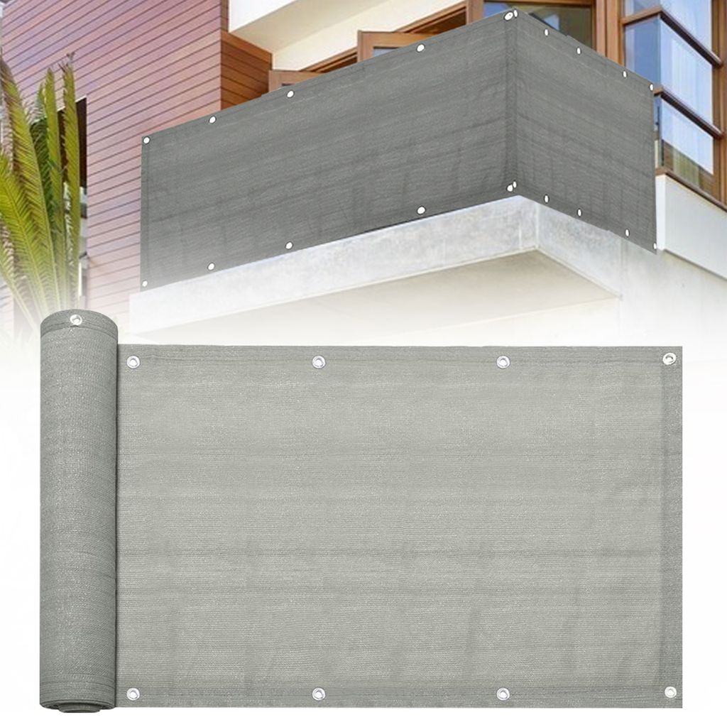 Jopassy Balkonsichtschutz Sichtschutznetz UV-Schutz Balkonverkleidung Grau 90x600cm