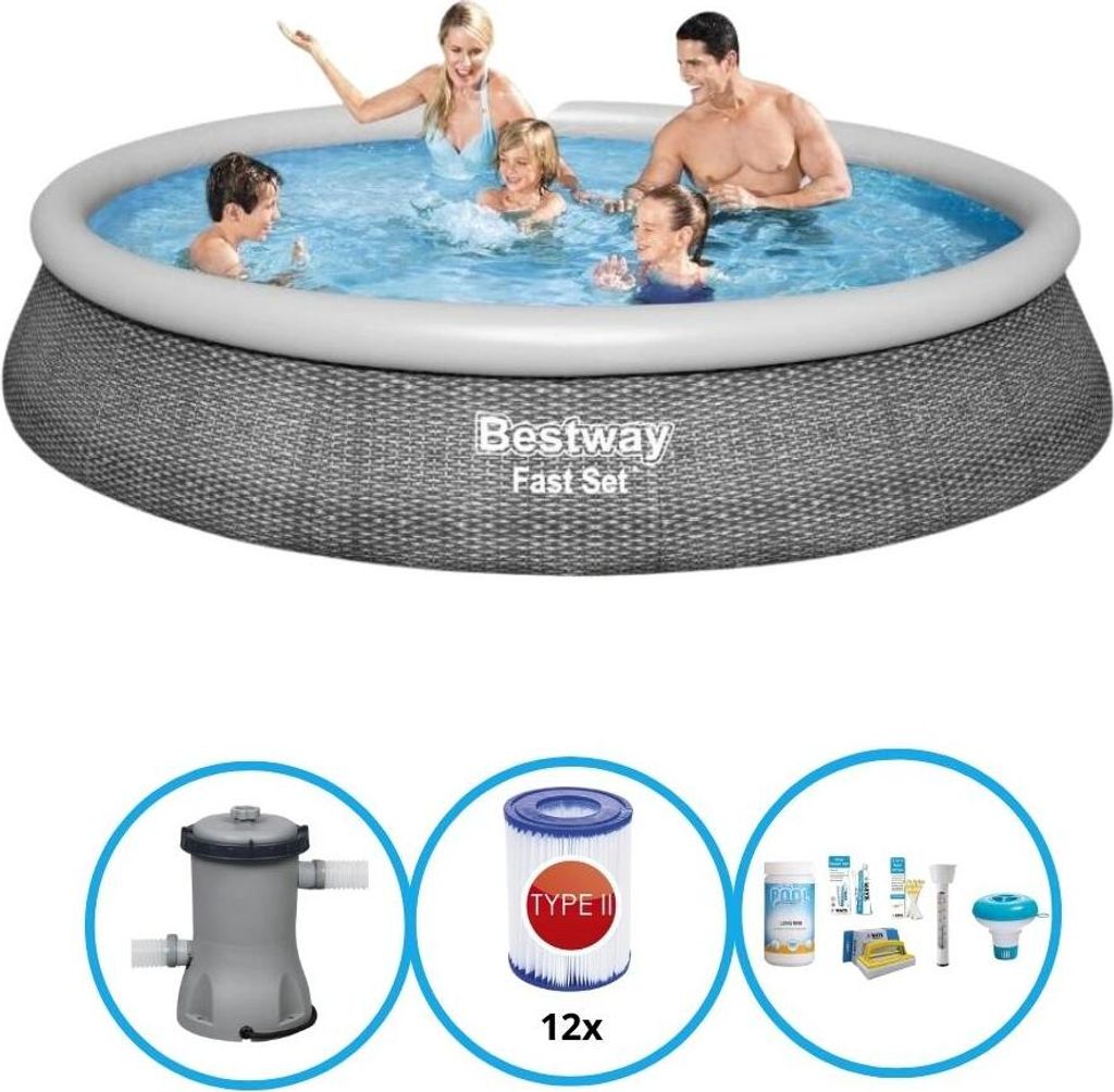 Bestway Pool Fast Set - 396x84 cm - Pool Bundel