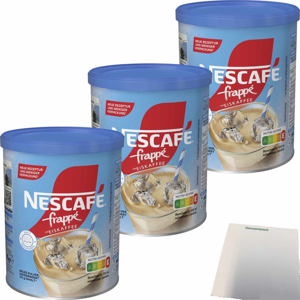 Nescafe Frappe Eiskaffee 3er Pack (3x275g Dose) + usy Block Produktbild 