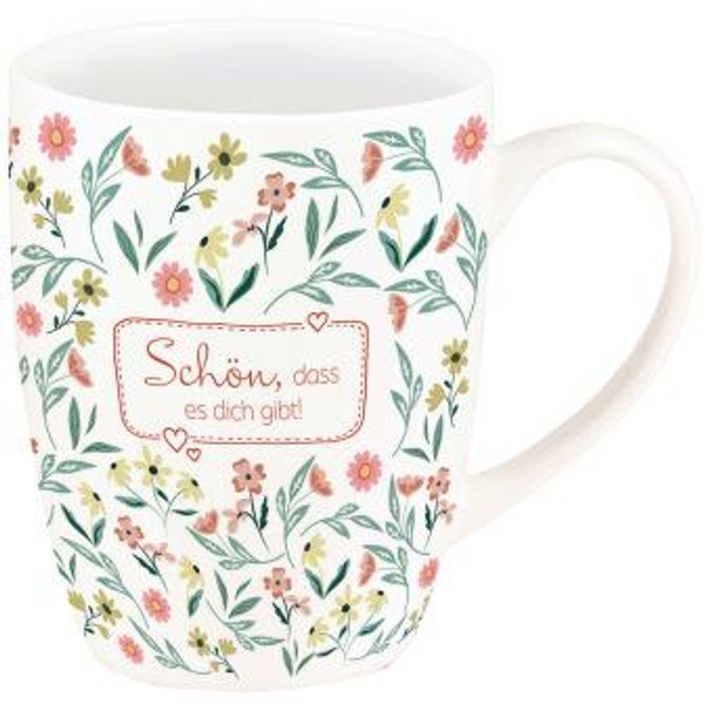 Porzellan Tasse 'Schön, dass es dich gibt', 8.5 cm hoch