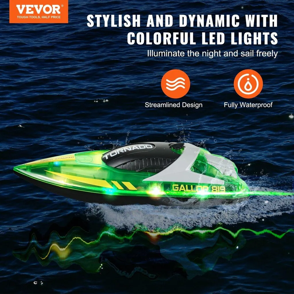 Bateau RC Anti-Interférence 2,4 GHz - Navigation Stable 12 km/h Vert