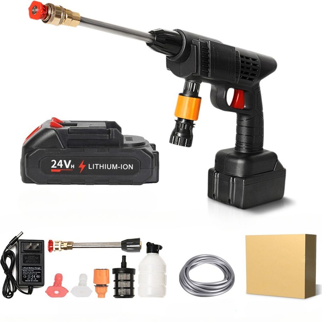 Elektrische Schnurlose Hochdruckreiniger Waschanlage Autowäsche Tragbare Wiederaufladbare 24V 5600mAh Batterie Reinigungsmaschine
