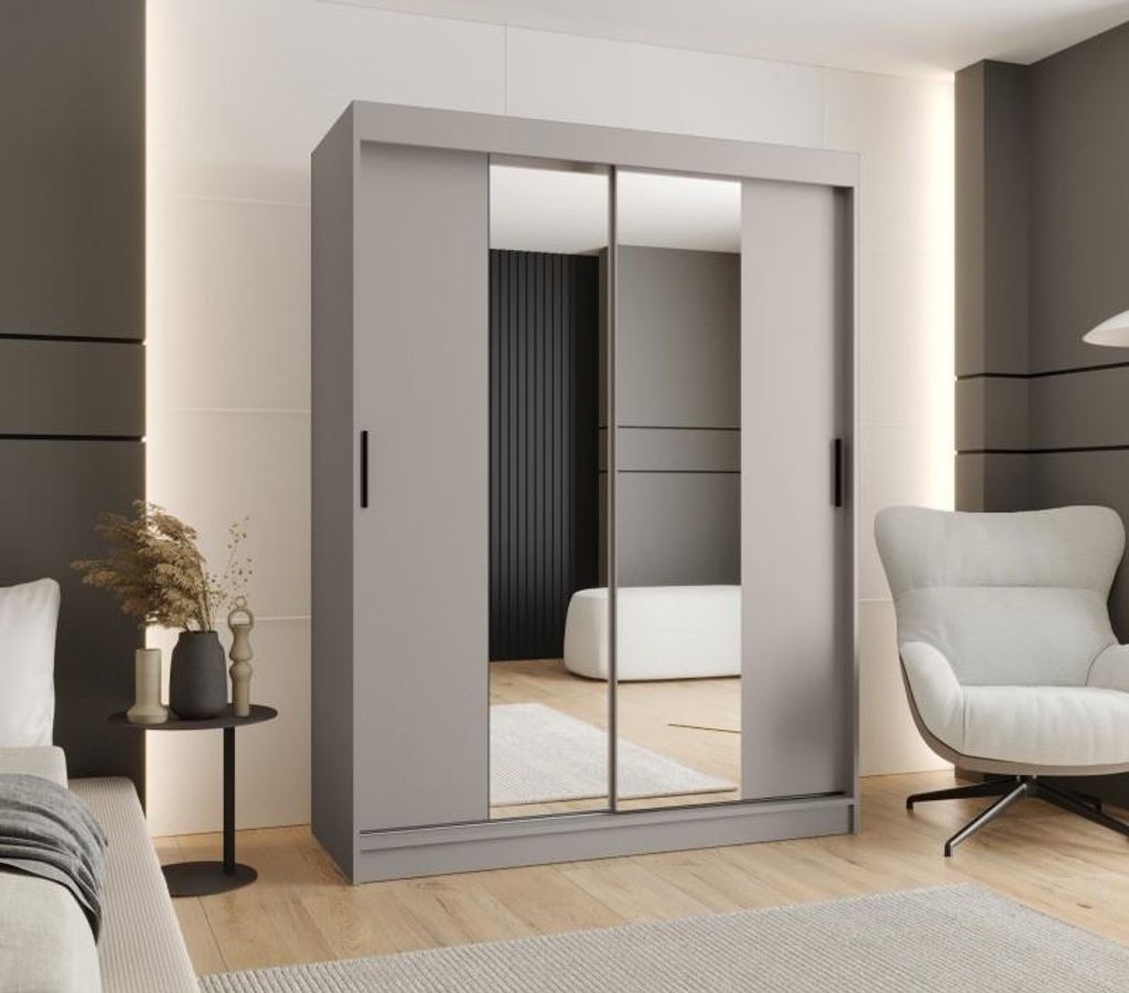 Kleiderschrank 150 cm CASANDRA mit Spiegel - Kaschmir
