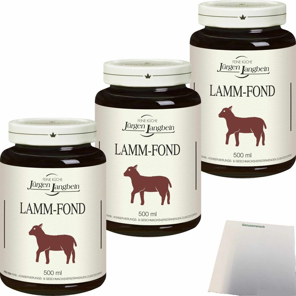 Jürgen Langbein Lamm Fond 3er Pack (3x500ml Glas) + usy Produktbild 