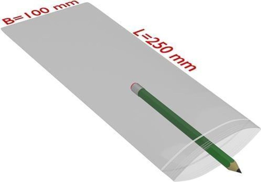 Druckverschlussbeutel Maße 100x250mm Stärke 50µ PE Produktbild 