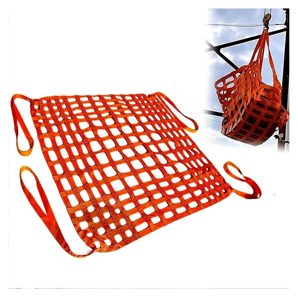 Schwerlast-Hebenetz – 4 x 4 m flaches Polyester-Hebenetz für Hebezeuge, industrielle Verladewerkzeuge, anpassbares Kletternetz für den Garten, ...