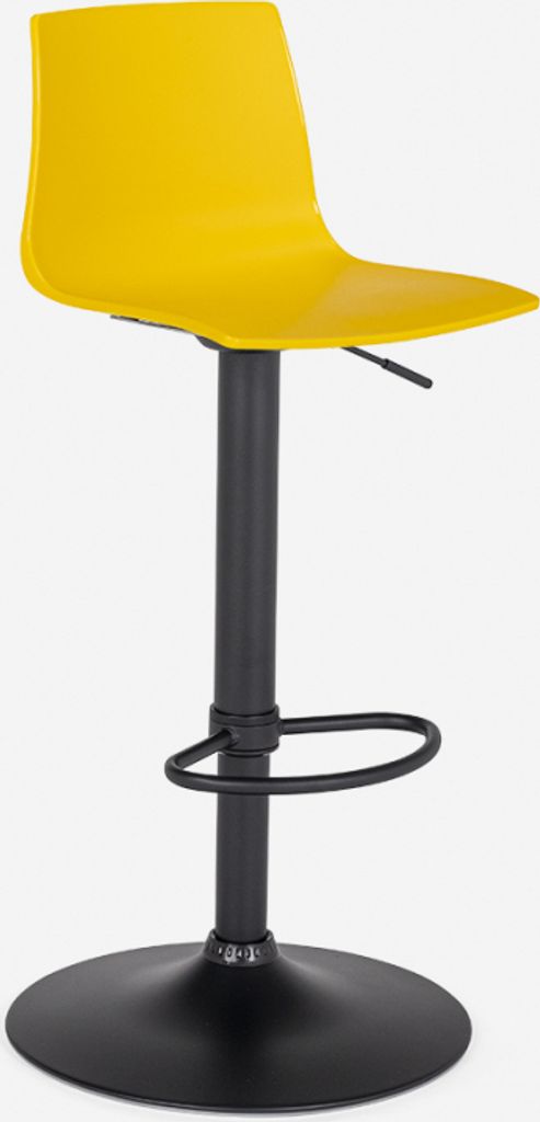 Design-Küchenbarhocker mit verstellbarem mattschwarzem Fuß Grand Soleil Imola Matt - Gelb