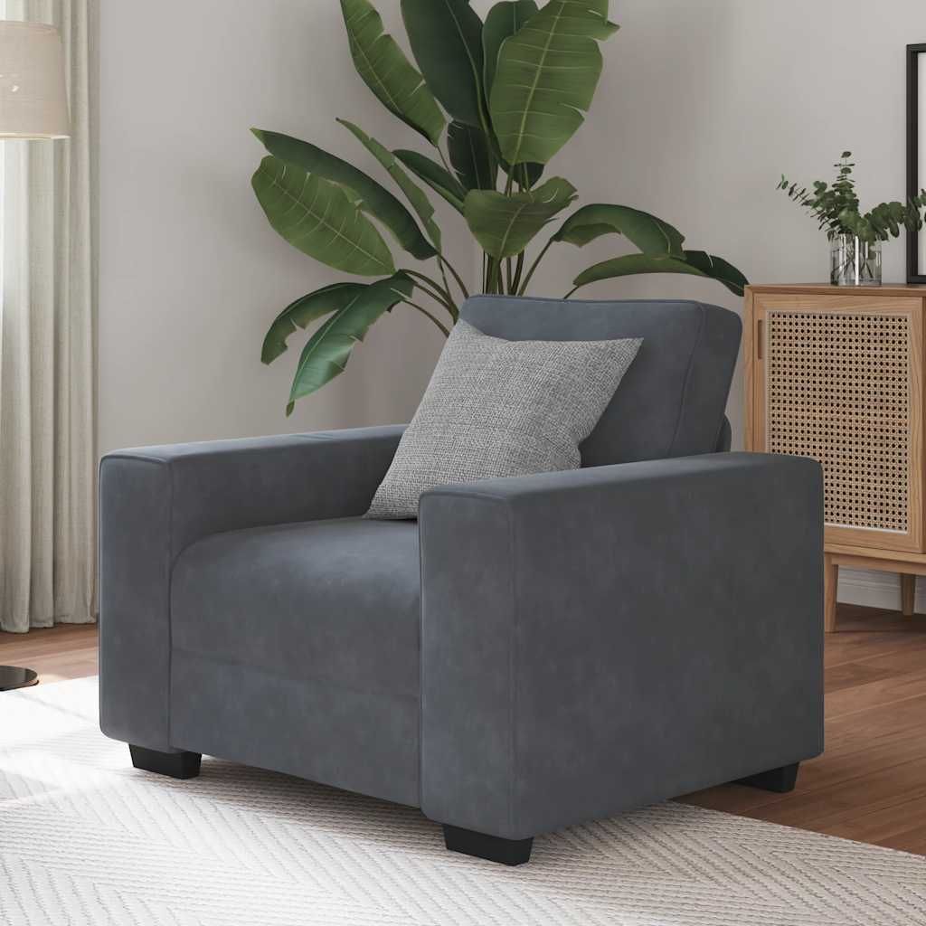 Sessel Dunkelgrau 60 cm Samt, Schlafsofas DesignMöbel