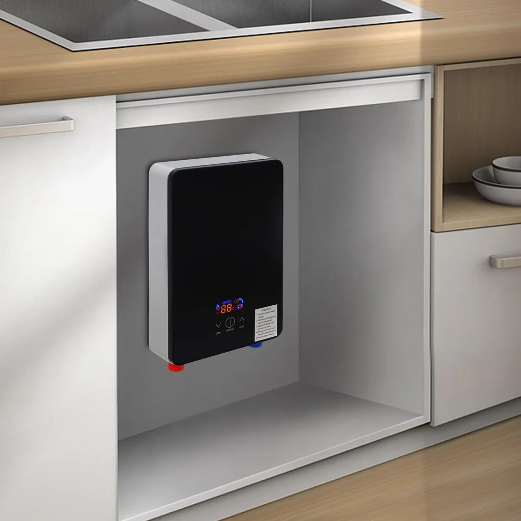 Chauffe-eau électrique instantané noir avec affichage LED numérique - 3