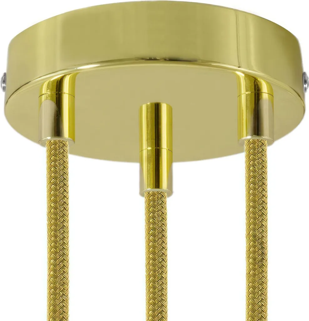 Kit Rosace Cylindrique Métal Doré One Size pour Lustre et Suspension DIY