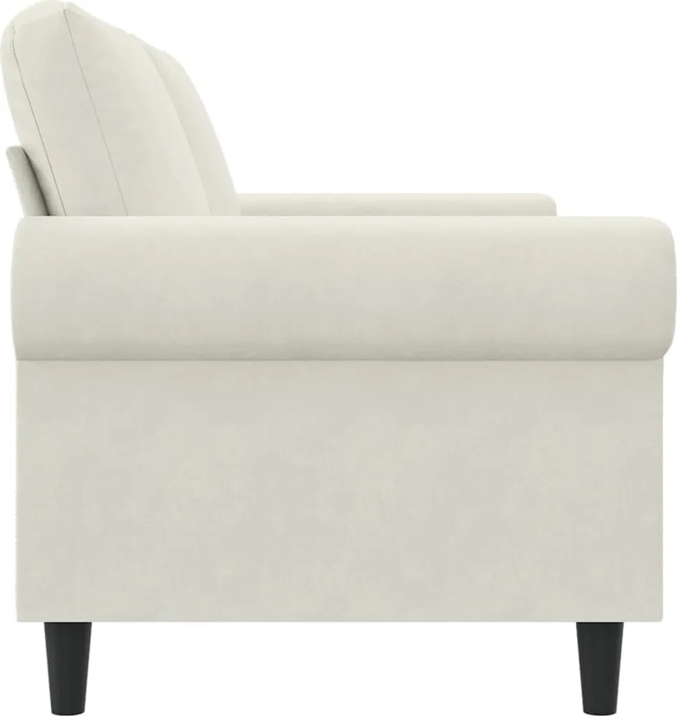Canapé 2 places en velours crème de 140 cm vidaXL pour studio et salon - 5