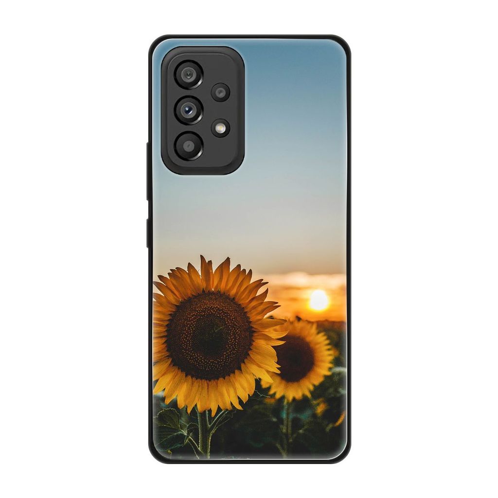 König Design Hülle kompatibel mit Samsung Galaxy A53 5G Kunststoff Soft Handyhülle - Handy Case Sonnenblumen