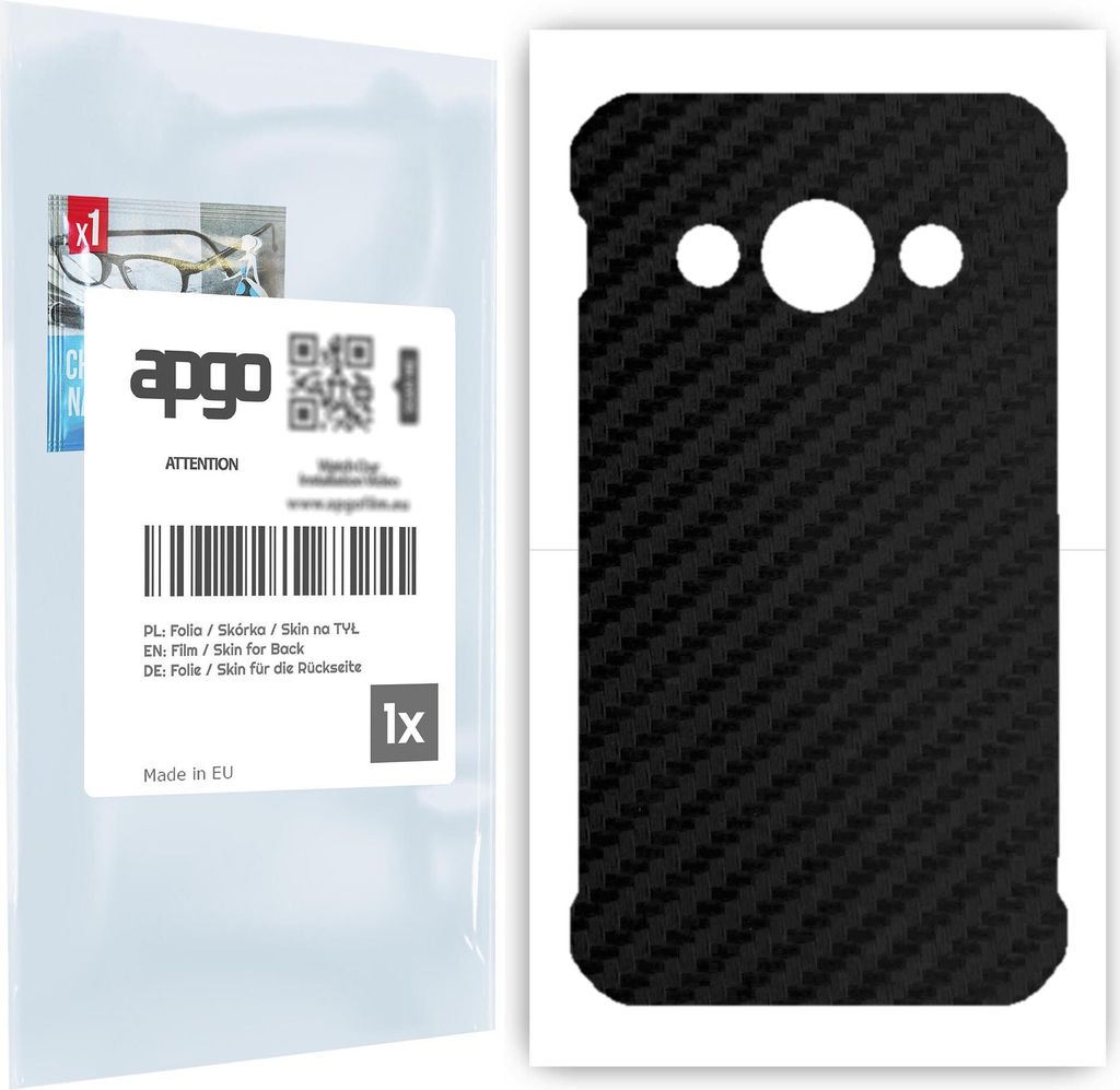 apgo Rückseite Schutzfolie für Samsung Galaxy Xcover 3 G389F - Hinten Schutzfolie Carbon, Rückseite Folie schützt vor Kratzern und Fingerabdrü...