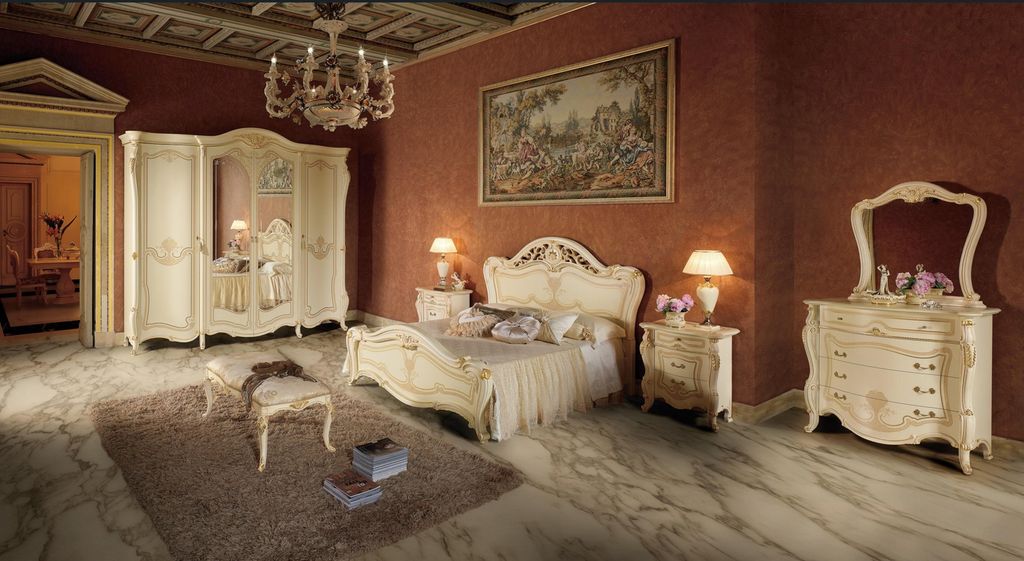 Schlafzimmer Design Luxus Set Betten Sets Bett Nachttisch Produktbild 