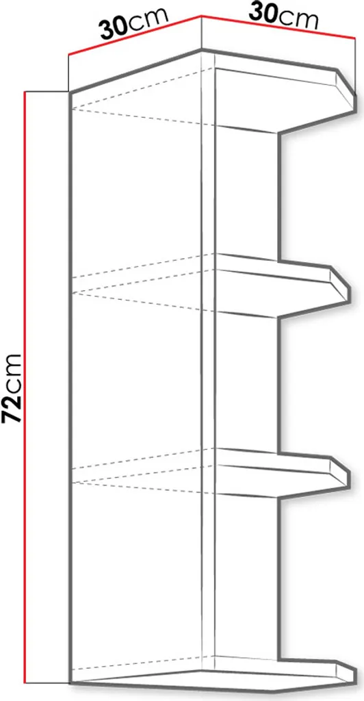 Pensile 30 cm RONG Grigio | Modulo Cucina Superiore Alta Tenuta