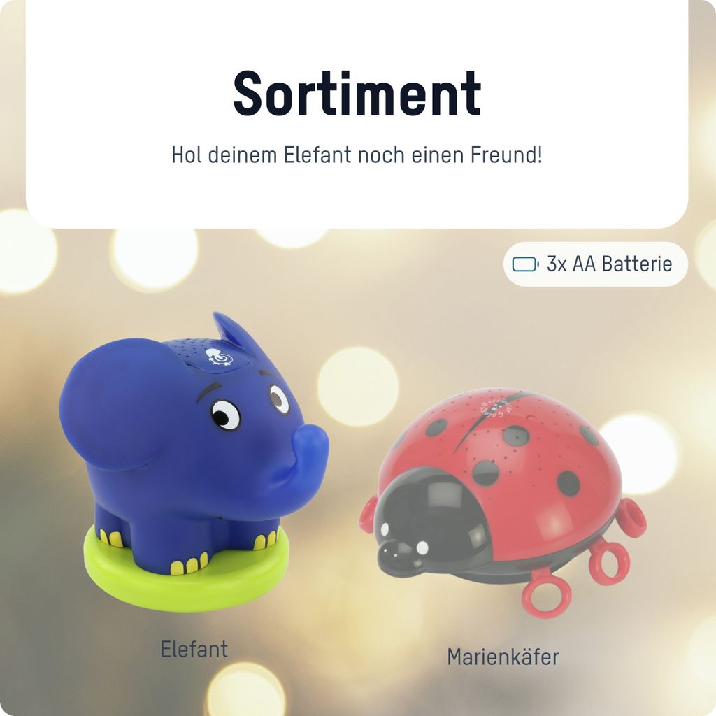 ANSMANN LED Sternenhimmel Projektor Elefant Musik Produktbild 2