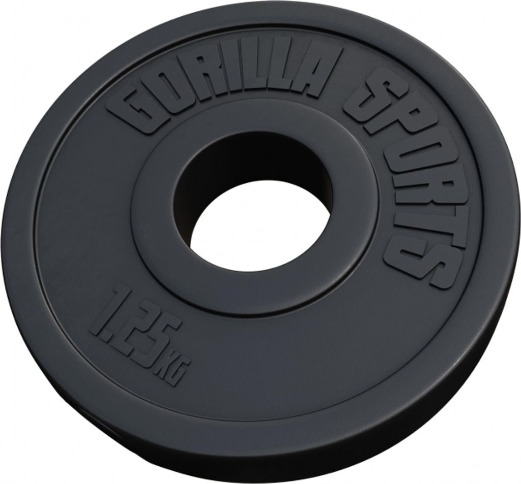 GORILLA SPORTS Olympia Hantelscheiben - 1,25kg Gewichte, 50mm Bohrung, aus Kunststoff - Gewichtsscheiben, Hantelscheiben-Set, Olympiascheiben