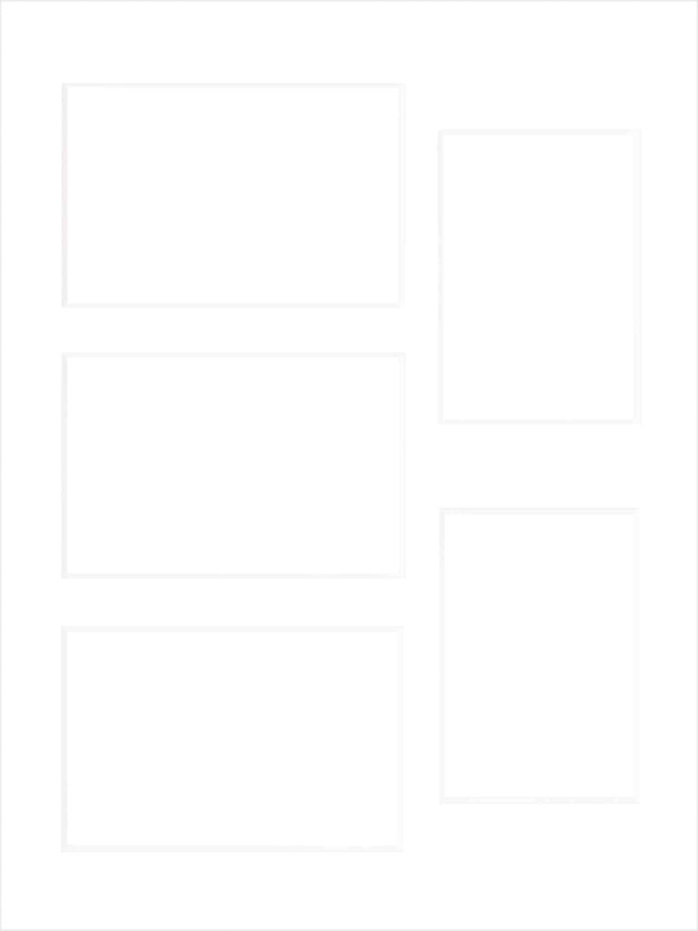 nielsen Passepartout Premium 2,5 mm, Außen 30x40 cm für 3 Bilder 10x15 und 2 Bilder 9x13 cm, hellweiß