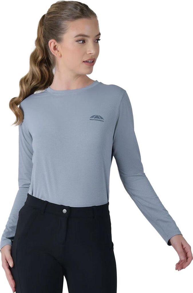 Weatherbeeta - T-Shirt für Damen, Mit UV-Schutz, leger, Langärmlig WB2408 (34 DE) (Blaustein)