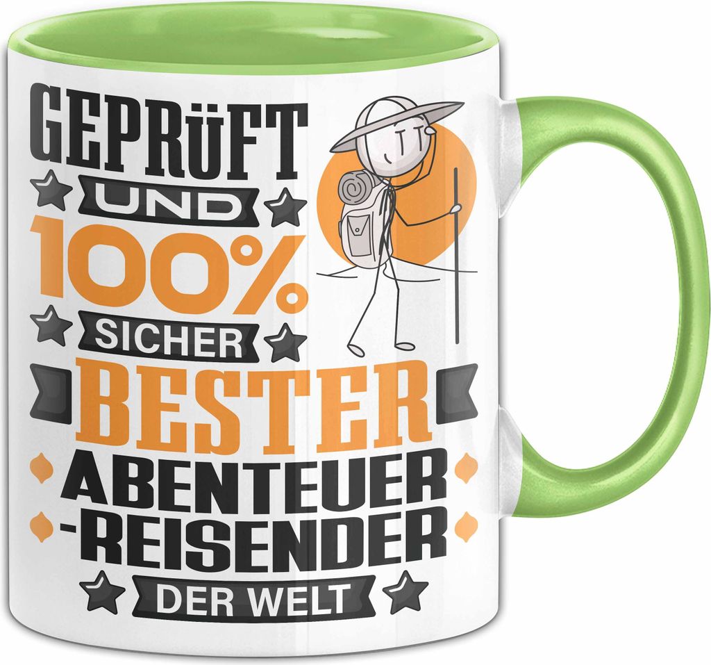 Abenteurreisender Geschenk Lustiger Spruch für Abenteurreisender Geschenkidee Bester Abenteurreisender Der Welt (Grün)