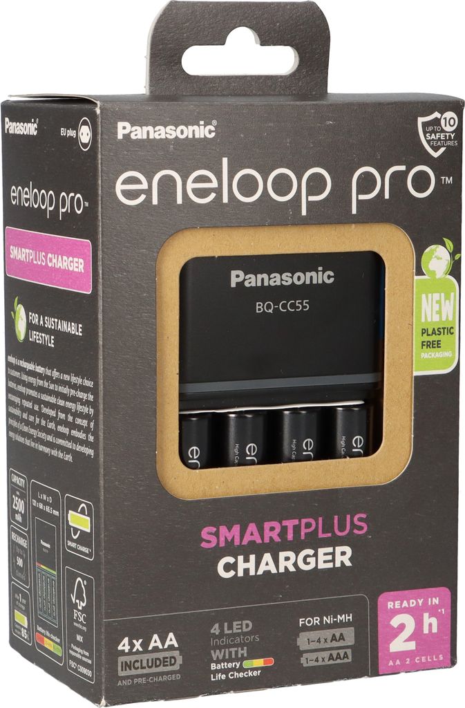eneloop pro BQ-CC55 Smart & Quick Charger avec protection Image du produit 