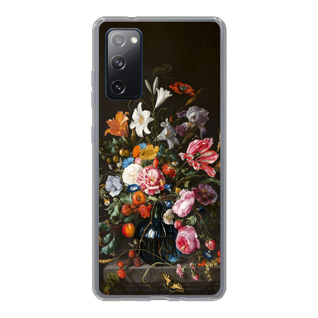 MuchoWow Handyhülle Schutzhülle Hülle für Samsung Galaxy S20 FE Vase mit Blumen - Jan Davidsz de Heem - Kunst Silikon Softcase Handy Hülle -...