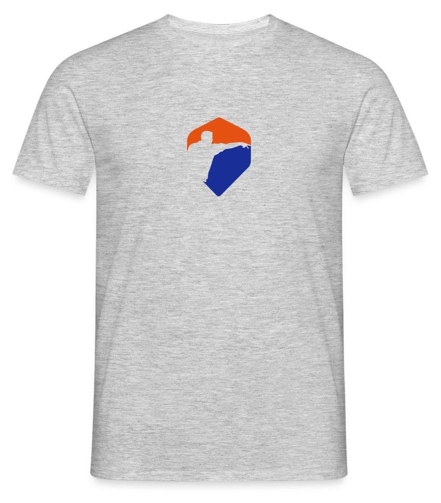 Spreadshirt Darts Logo US-Style Dartspieler Dart Fan Männer T-Shirt, 4XL, Grau meliert