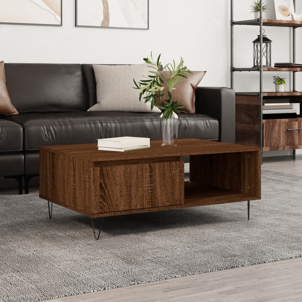 Maison Exclusive - Couchtisch Braun Eichen-Optik 90x60x35 cm Holzwerkstoff