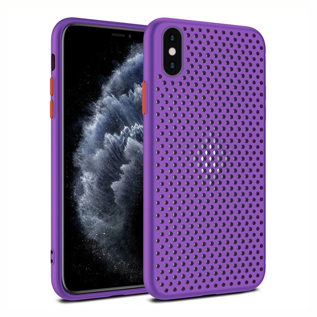 Smartphonica iPhone X/Xs Silikonhülle mit Löchern - Lila