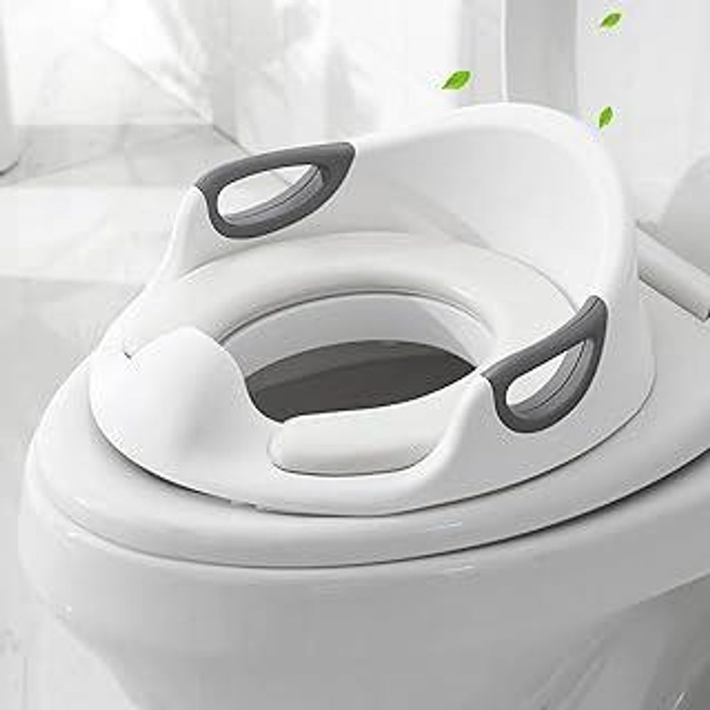 Toilettensitz Kinder,WC Sitz Kinder mit Griffen und Rückenlehne,Toilettensitze Kinder,Rutschfestes Spritzschutz,Töpfchentrainer für Jungen und M...