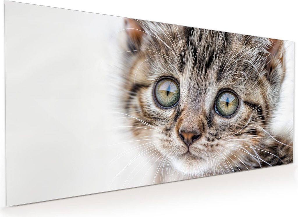 Küchenrückwand Spritzschutz Glas mit Motiv Katzenjunges trittin 40 x 40 cm