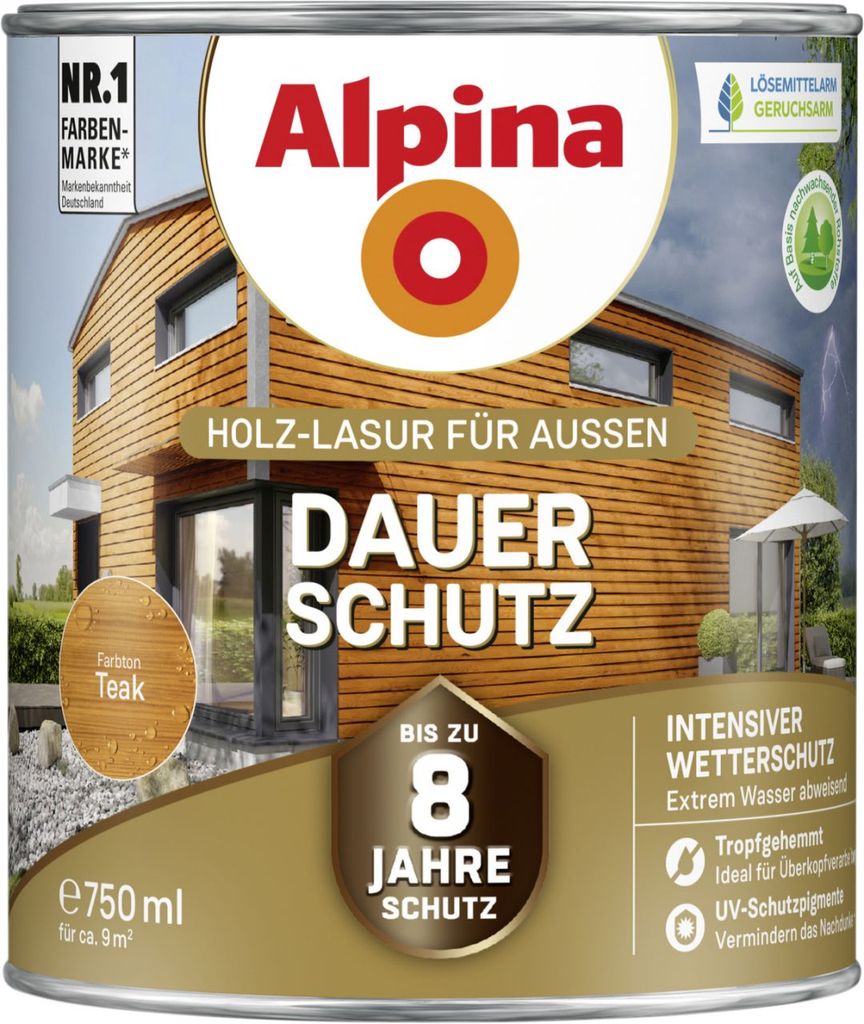 Alpina Dauer-Schutz 0,75 L teak Produktbild 