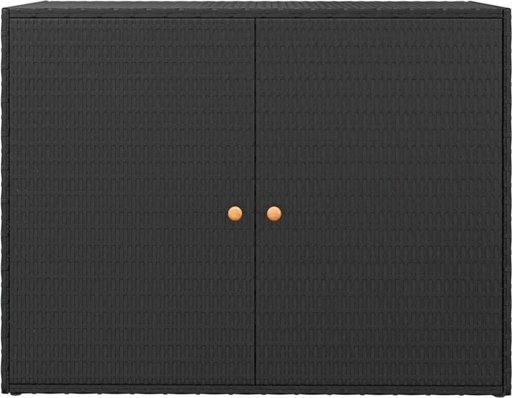 vidaXL Gartenschrank Schwarz 100x55,5x80 cm Poly Rattan Produktbild 5