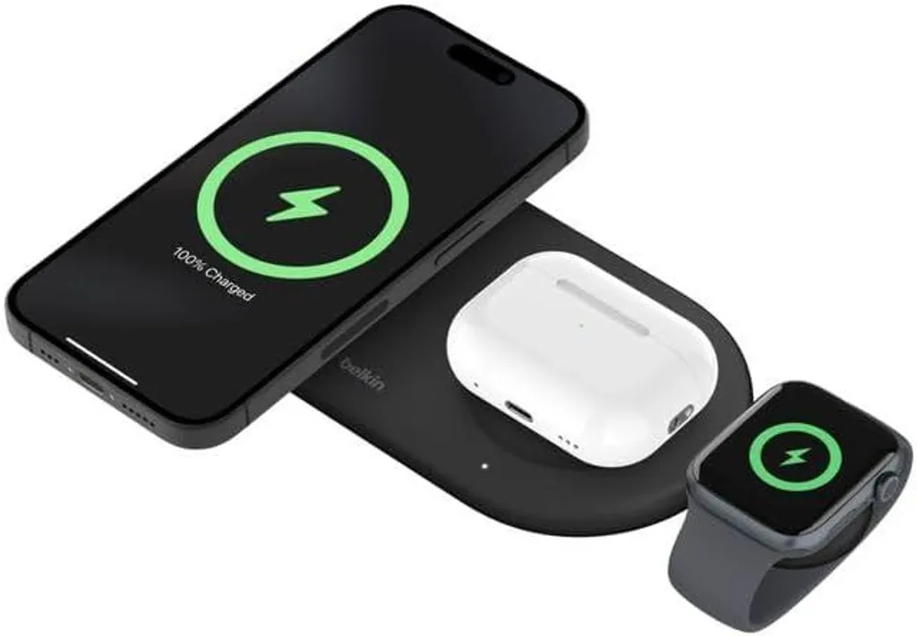 Boostcharge 3 en 1 Station Charge Sans Fil Qi2 Noir pour iPhone et AirPods