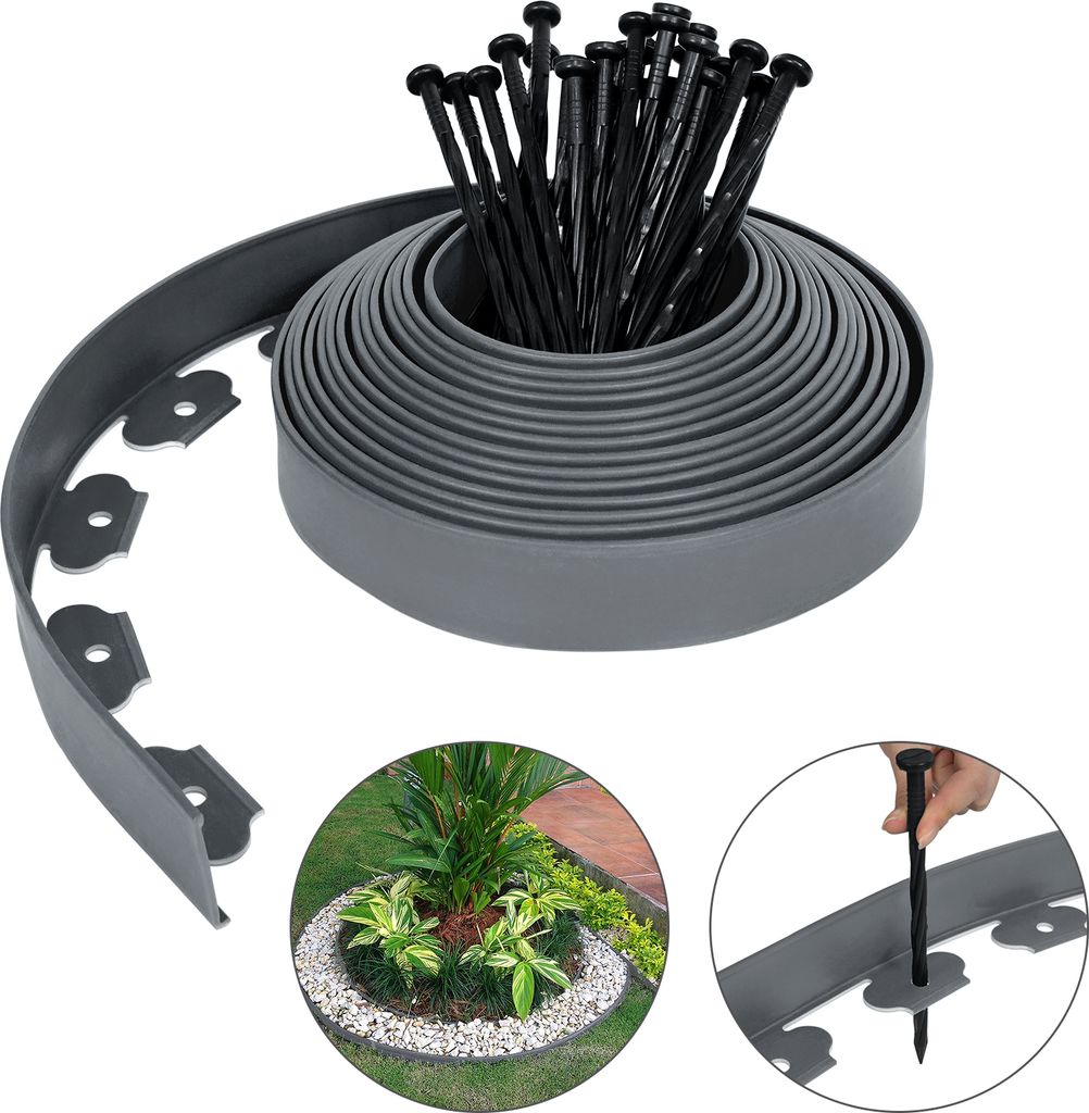XMTECH Flexible Rasenkante Kunststoff 20m Beeteinfassung Produktbild 