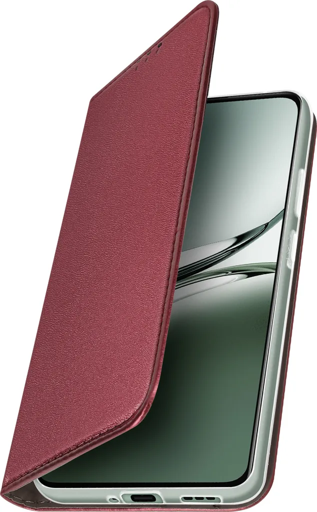 Elegante Cover Avizar Rosso Vino per Oppo Reno 12F - Portafoglio