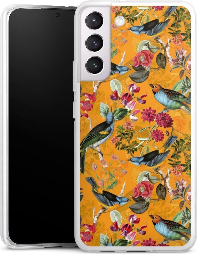 DeinDesign Handyhülle für Samsung Galaxy S22+ Silikon Hülle Case Smartphone Schutzhülle Blumen Dschungel Vogel