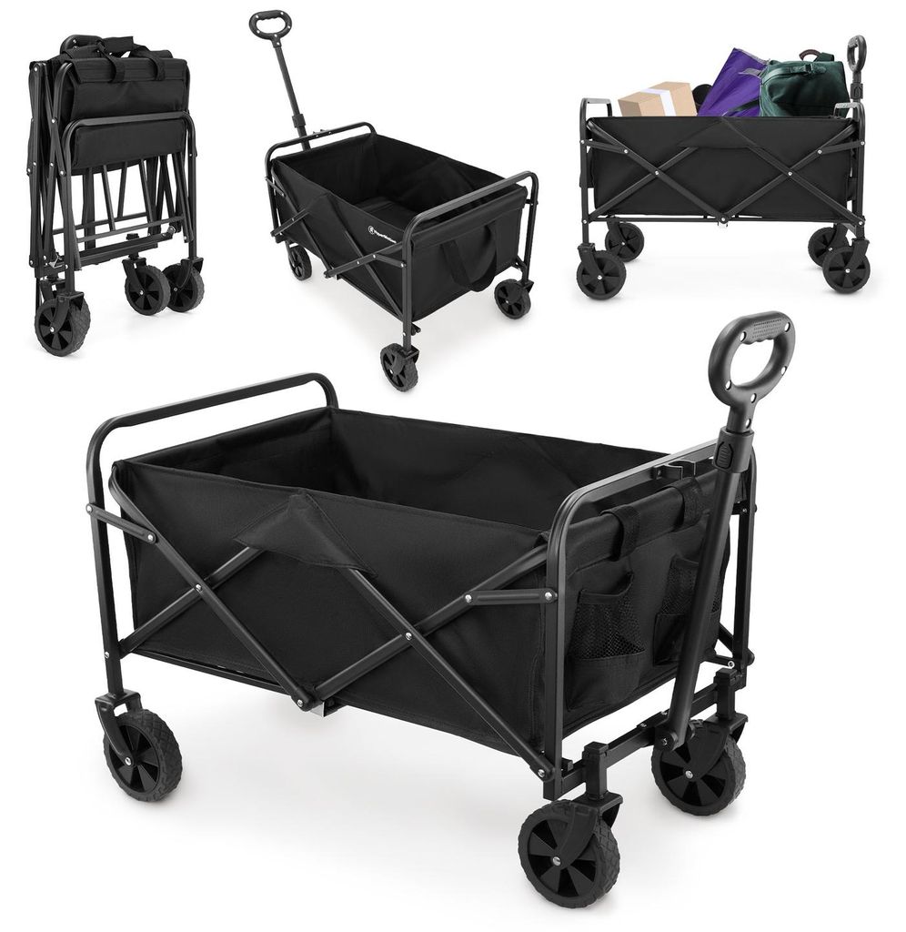 Faltbarer Strandwagen, Tourenwagen - schwarz, Oxford 600D, Produktbild 