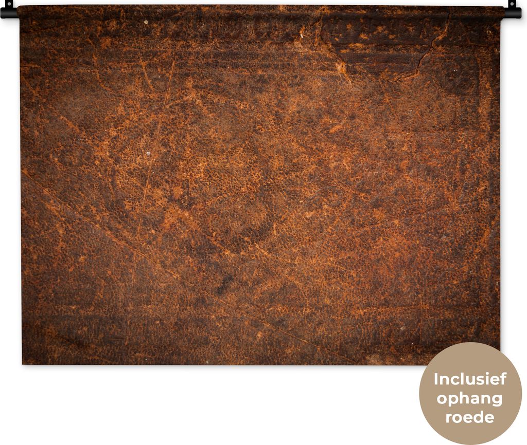 MuchoWow Wandteppich Wandbehang Leder - Textur - Braun - Orange 90x67.5 cm Tapisserie Dekoration Wandtuch - Fototeppich - Wand-Skulpturen