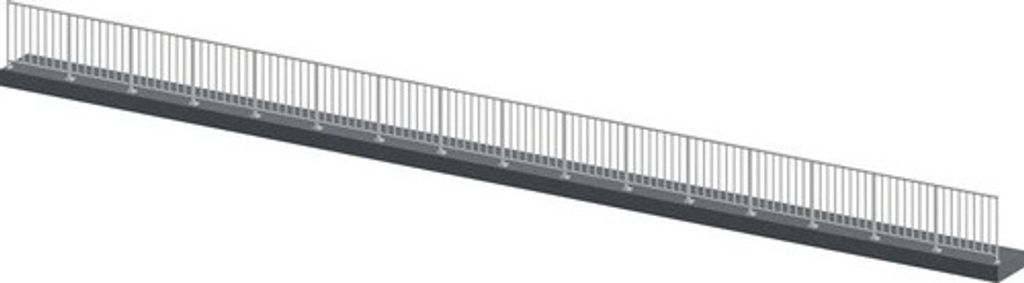 Pertura Geländer-Komplettset Triton anthrazit G-Form Aluminium für Bodenmontage 16 m