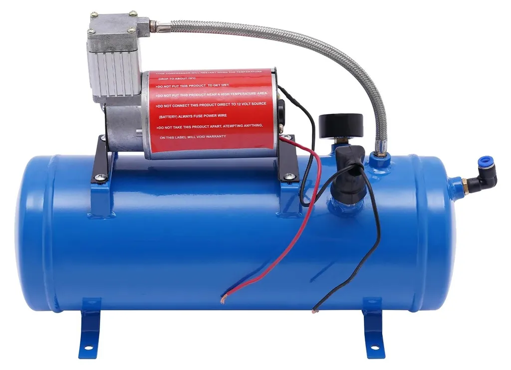Compresseur d'air 6L bleu 12 V à haut débit pour pneus et gonflables
